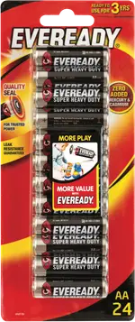 Eveready Super Heavy Duty AA Batteries 24 Pack