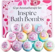 Luxury Scented Bath Bombs - 12 Large Fizzy Flowers Infused for Relaxation