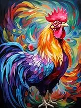 Zariocy Paint by Numbers Kits for Adults -Animals DIY Oil Paintings Canvas Acrylic Paint Set - Rooster Paint by Numbers Kit for Beginners and Ideal for Home Decor 16x20 inch-638
