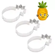 3 Pcs Cookie Decorating Supplies Pineapple Shape Cutter Molds