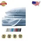 Luxury 600 Thread Count Egyptian Cotton King Size Sheets - 4 PC Set, Light Blue