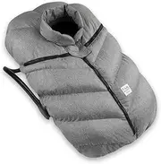 7AM Enfant Car Seat Cocoon, Wind and Water Resistant, Versatile, On-The-Go and Elasticized Car Seat Cover Micro-Fleece Lined (Heather Grey, One Size 0-12 Months)
