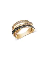 Bloomingdale's Fine Collection Champagne & Brown Diamond Multirow Crossover Ring in 14K Yellow Gold, 0.58 tcw