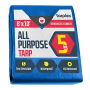 Tarplex 8 Ft. X 10 Ft. Greater Blue All Purpose Tarp 5 Mil Poly, Waterproof UV R