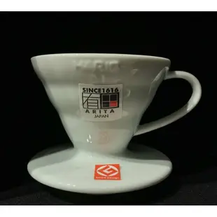 HARIO V60白色陶瓷錐形濾杯 1-2杯/1-4杯 有田燒 VDC-01W VDC-02W 『歐力咖啡』