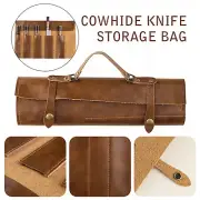 Kitchen Leather Pocket Knives Roll Carry Storage Case Chef Knife Organiser Bag