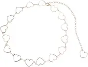 [VALICLUD] Belt Women's Fashionable Hearted Shaped Waist Chain Metal Jewelry for Women Girls 2pcs Golden Silver