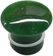 [Blue Palm Jewelry] Pair of Green Jade Single Flare Stone Ear Plugs Silicone O-Ring Expander synthetic Gauges 8ga - 1 inch E617