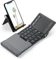 iClever Foldable Keyboard, BK08 Bluetooth Keyboard with Touchpad, Multi-Device Connection, Pocket-Sized Compact Tri-Folding Portable Keyboard for iPad, iPhone, Smartphone, Laptop, and Tablet