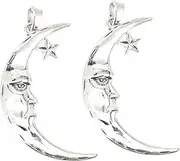 [SEWOART] Diy Moon Charms Pendant 2pcs Moon Hanging Ornaments Diy Making Charms for Girls