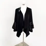 Taking Shape Sparkle And Shine Sequin Bolero Size 14 Black Open Front Jacket New