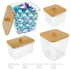 4 Pcs Clear Storage Box Boxes Lid Multipurpose Laundry Pods Container＠