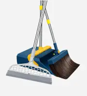Joybos® Broom and Windproof Dustpan with Adjustable Handle 3 IN 1/BLUE