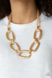 Paparazzi Take Charge - Gold - Necklace & Earrings
