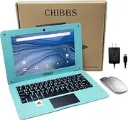 [CHIBBS] Laptop Computer- 10.1" Inch Kids Laptop Computer Powered by Android 12.0 -Quad Core Processor- 2+64gb ROM-Camera- Bluetooth- 2*USB- WiFi- Blue