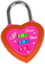 FJM Security SX-692 Heart Combination Padlock with the Words I Love You