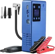 Portable Car Battery Jump Starter with Air Compressor,Wireless Tire Inflator Digital Screen Pressure Gauge 12V Booster