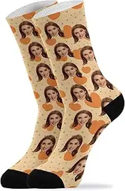 [Caihoyu] Custom Face Cool Socks For Men Women Personalized Funny Crazy Dress Socks for Boys Girls for Casual Running Novelty Gifts