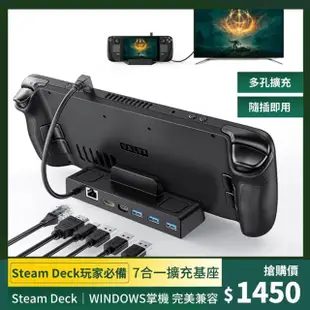 【Steam Deck】Dock 擴充基座(WIN掌機適用 Type-C 主機底座支架 掌上遊戲機 傳輸 擴展埠 HUB集線器 多媒體)