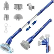 3 in 1 Floor Brush Scrubber with Long Handle Grout Brush Upgrade Scrape Stiff Br