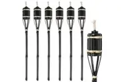 Harbour Housewares Bamboo Garden Fire Torches - 60cm - Black - Pack of 6