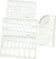 COHEALI Circle Oval Templates 4pcs Geometric Ruler Plastic Stencils Drafting Painting Supplies Easy to Use