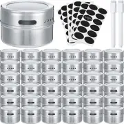 Magnetic Spice Storage Set 36 Pcs Stainless Steel Spice Jars with 72 Pcs Spice L