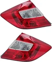 1 Pair Tail Lights ，Compatible for Civic Sedan 2012 US Version Tail Lamps Rear Lights without Bulbs