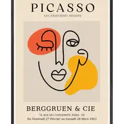 Galrie Minimalist Picasso Line Art Print Les Dejeuners Dessins for Contemporary Decor, Black Frame, A3 30 x 42cm (12 x 16inch)