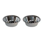 2x Superior Pet Essentials Economy Food-Grade Stainless Steel Dog Bowl 7.1L