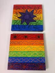 Rainbow Tapestry & Pride Oil Paintings on Canvas by Brian Milone Originals 10x10
