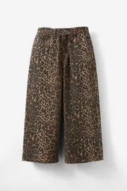 [Cotton On Kids] Cotton On Kids - Super Wide Leg Denim Jean - Taupy brown/leopard 2 TAUPY BROWN/LEOPARD