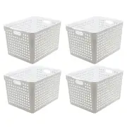 4PK Boxsweden 35cm Mode Basket Home Storage/Holder Cleaning Room Organiser WHT