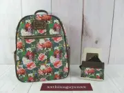 Loungefly Disney Robin Hood Characters Floral Backpack & Cardholder ~ NWT