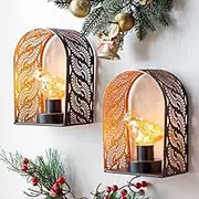JSMY Set of 2 Bird Bulb Wall Sconces Battery Operated Fairy Lights with 6-Hour Timer, 7" H - Wireless Wall Sconces Table Lamp for Wall Decor for Home Living Room Bedroom Kitchen Hallway Stairway