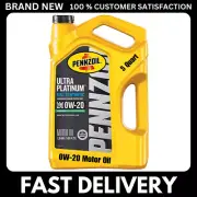 Pennzoil Ultra Platinum 0W20 Full Synthetic Motor Oil 5 Quart Engine Protection