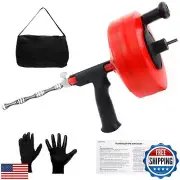 Drain Auger Snake, 50 FT Plumbing Snake Clog Remover with Drill Adapter, Sink