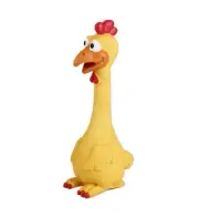Rubber Chicken Squeaky Dog Toy for Small, Medium or Large Pet Breeds, Play Fetch