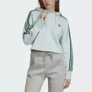 New ADIDAS Green Originals Trefoil Hoodie Sweatshirt Women M Three Stripe
