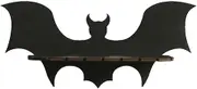 Black Gothic Wall Shelf, Wooden Aesthetic Crystal Shelf, Gothic Decor Spooky Home Decor Floating Bathroom Shelves, Load-Bearing for Halloween Home