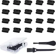 20 Pcs USB C Dust Cover Plugs, iPhone 16 15 Dust Plugs Type C Port Protector for iPhone 16/15 Plus Pro Max, iPad 10th/ iPad Air Pro M3 M2/ iPad Mini 6th with Cleaning Brushes