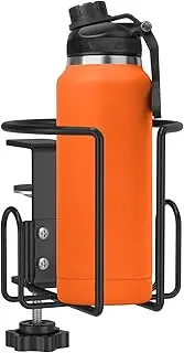 Desk Cup Holder, Clamp on Cup Holder with Adjustable Side Opening Metal Iron Versatile Easy to Install Clip On for Home Office Dormitory Use
