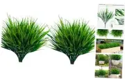 10pcs Artificial Outdoor Plants, Fake Wheat Grass Greenery Shrubs UV