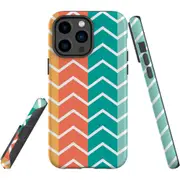For iPhone 14 Pro Max Case Tough Protective Cover, Colourful ZigZag