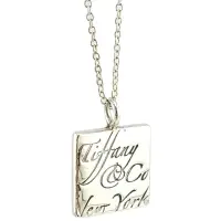 在飛比找momo購物網優惠-【Tiffany&Co. 蒂芙尼】925純銀-草寫刻字方形信