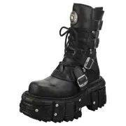 New Rock New Punk And Rock Unisex Platform Boots in Black