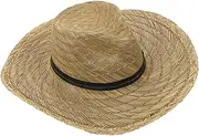[LIFKOME] Wide Brim Straw Beach Sun Hat for Men Outdoor Sun Hat Fan and Decorative Band