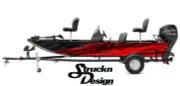 Graphic Abstract Grainy Red Abstract Zig-Zags Boat Wrap Fish Decal US Vinyl