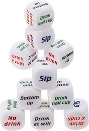 Kisangel 10pcs Drinking Game Dice Drinking Dice Number Party Adult Favor Game Rolling Decider Acrylic