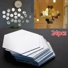 24x Mirror Tiles Self Adhesive Tile Wall Floor Decal Sticker Bathroom Home Decor